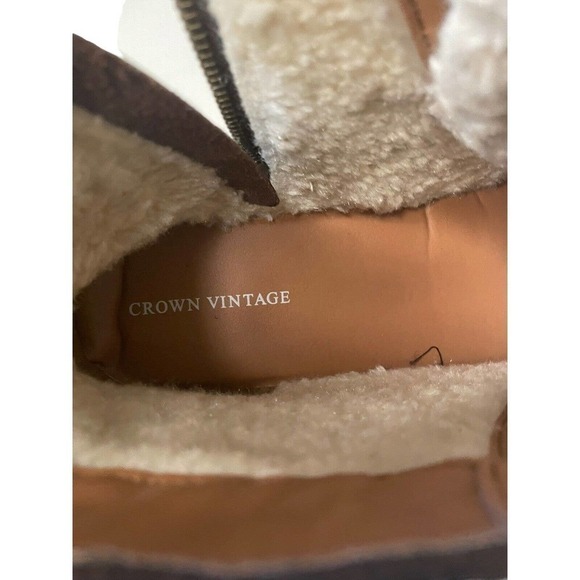 Crown Vintage NEW Brown Waco Sherpa Side Zip Lace Up Sneaker Boot Men's 10 - Picture 2 of 9